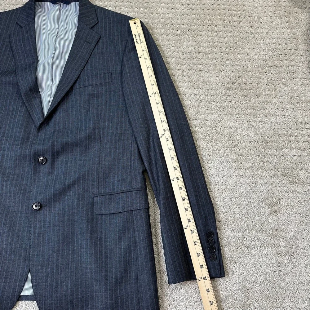 Brooks Brothers Blazer 42 Long Regent Explorer Coat Stripe Gray Wool 2-Button
